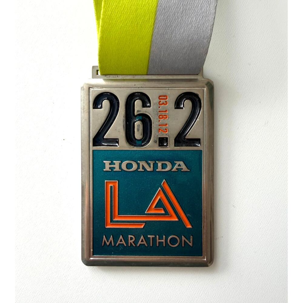 2012 Honda LA LOS ANGELES MARATHON Finisher Medal 3/18/12 With Lanyard